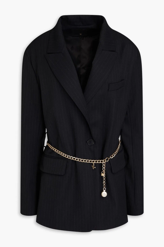 MAJE Pinstriped chain-embellished crepe blazer | THE OUTNET