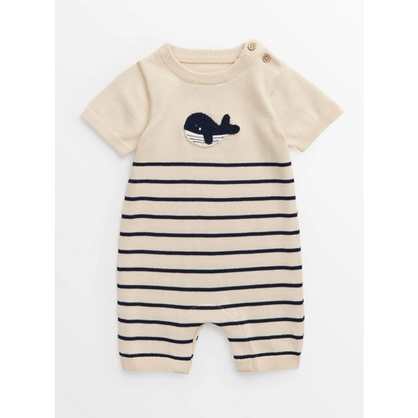 Buy Cream Whale Print Knitted Romper 18-24 months | All-in-ones and rompers | Tu
