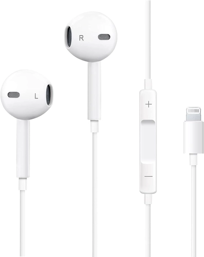 Wired Earbuds for iPhone, Wired Earphones (Built-in Microphone & Volume Control) Noise Canceling Isolating Headphones for iPhone 14/13/12/11/SE/X/XR/XS/8/7