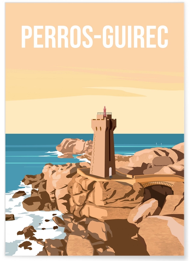 Affiche ville Perros-Guirec, poster grand format| L’Afficherie
