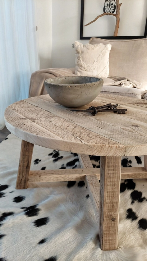 Round Coffee Table Rustic Wood Coffee Table Scandinavian Coffee Table Sofa Table Low Coffee Table Unique Coffee Table 'MOON' - Etsy UK