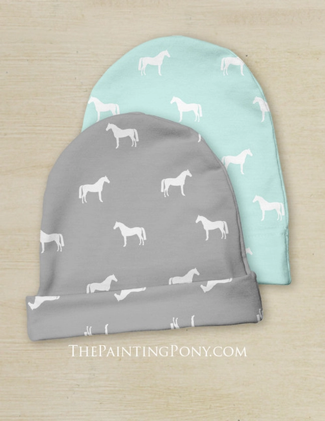 Classy Horse Pattern Equestrian Baby Beanie Hat