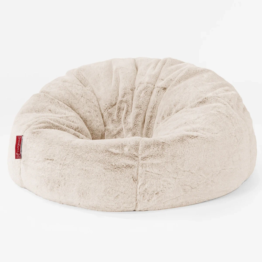 Pouf Poire Classique - Fausse Fourrure Lapin BlancBlanc / Sans repose-pieds