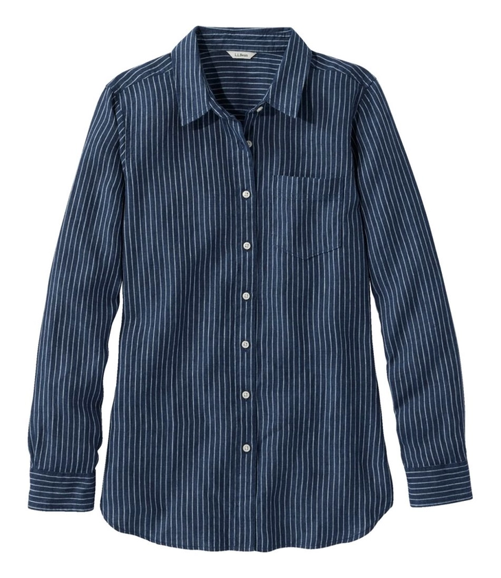 Women's Premium Washable Linen Shirt, Tunic Stripe | Shirts & Button-Downs at L.L.Bean