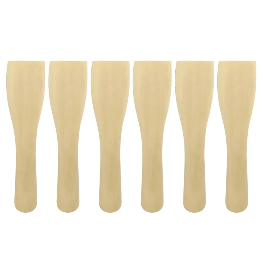 NUOLUX 6pcs Non-stick Wooden Spatula Small Wood Turner Cooking Shovel Kitchen Utensils