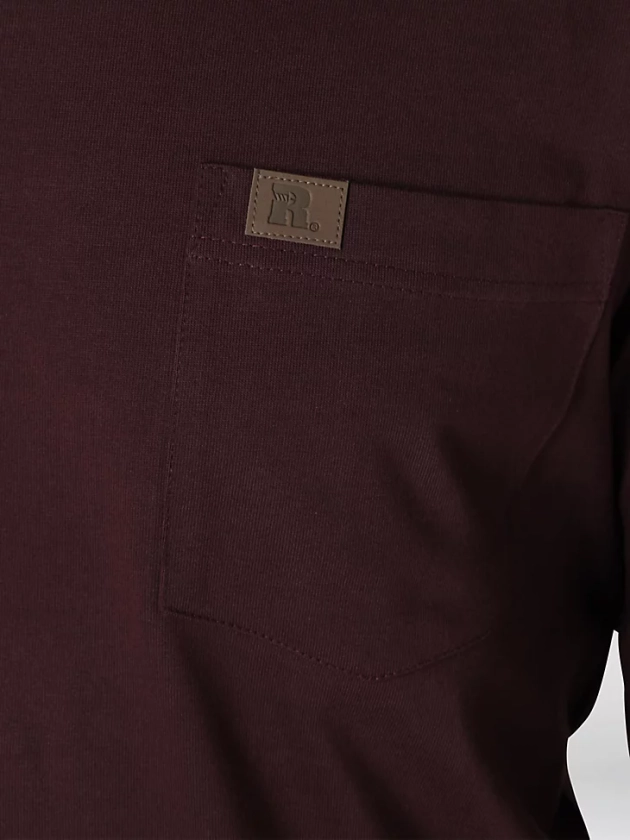 Wrangler® RIGGS Workwear® Long Sleeve Pocket T-Shirt in Burgundy