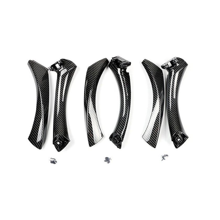 Carbon Style Door Handle Knob KIt Parts Fit For BMW E90 E91 E92 E93 Series 3