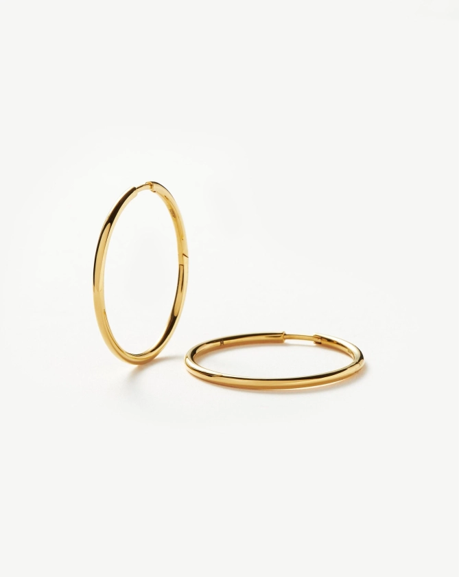 Classic Medium Hoop Earrings | 18ct Gold Plated Vermeil Earrings