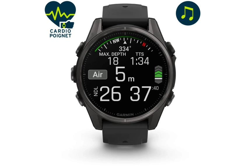 Garmin Fenix 8 AMOLED Sapphire Titane 43mm - 010-02903-21