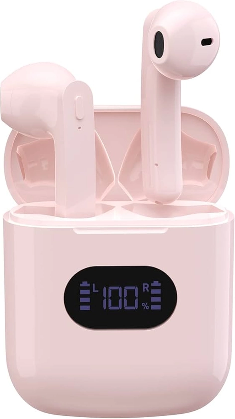 Ear Buds with Microphone Bluetooth 5.3 Headphones 36Hrs Playtime Clear Call Earbuds with LED Power Display