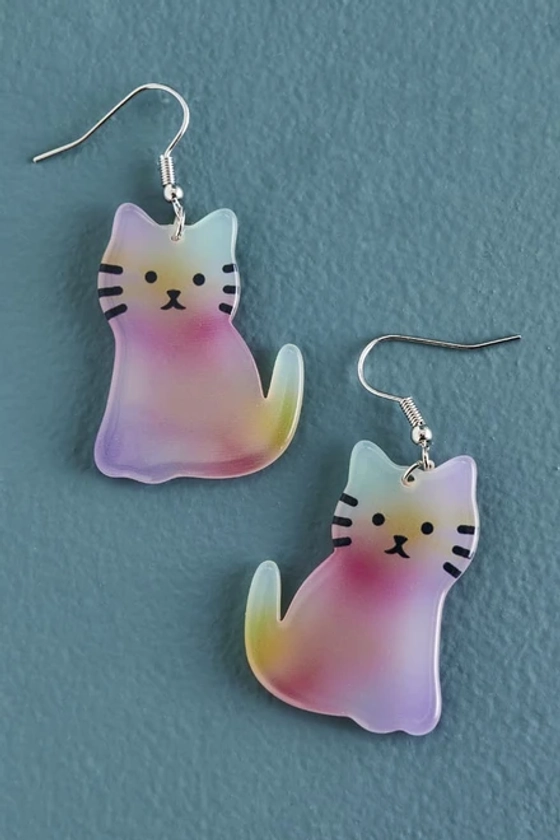 Rainbow Kitty Figure Earrings