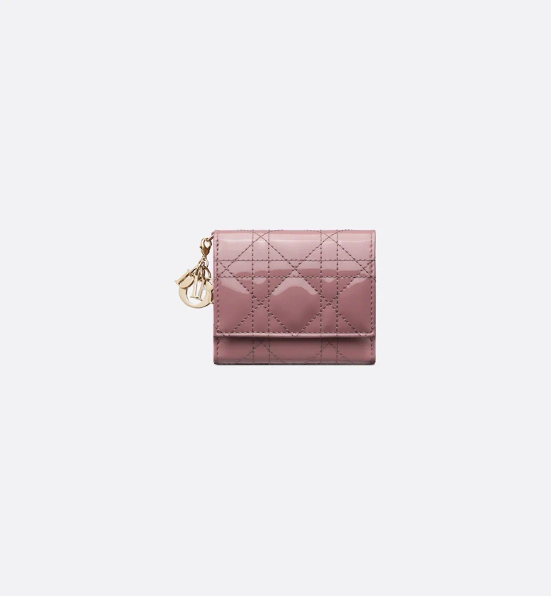 Lady Dior Lotus Wallet Lavender Patent Cannage Calfskin | DIOR