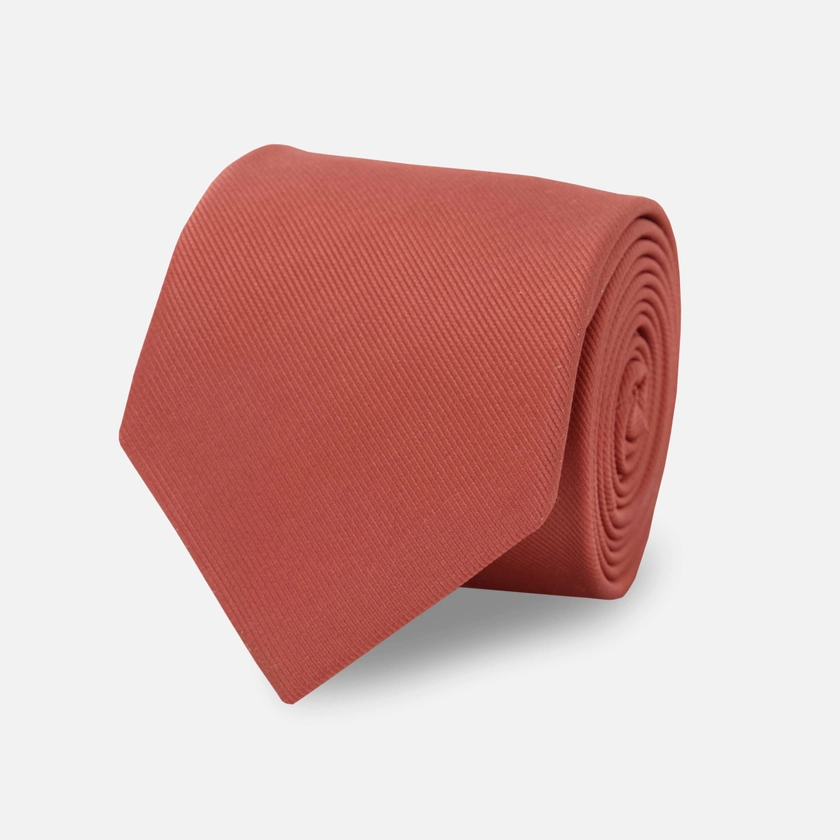 Grosgrain Solid Terracotta Tie | Silk Ties | Tie Bar