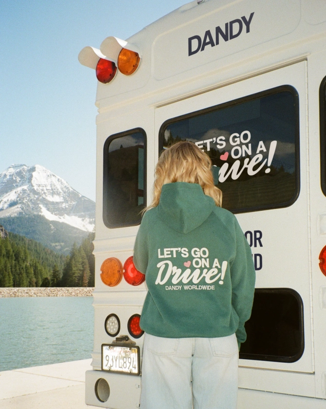 "Let's Go on a Drive" Oversized Lux Hoodie in Green