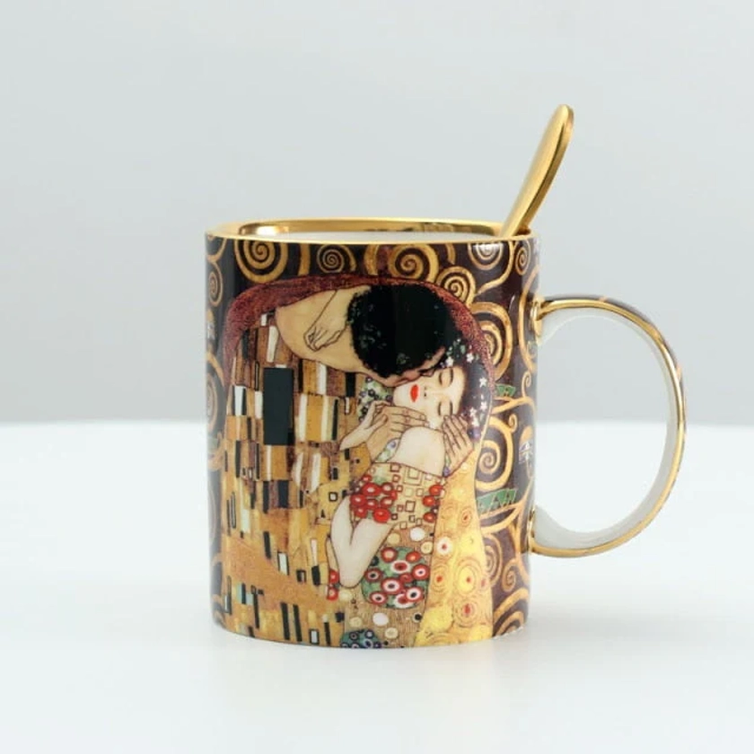 Tasses à Café Gustave Klimt Avec Cuillère