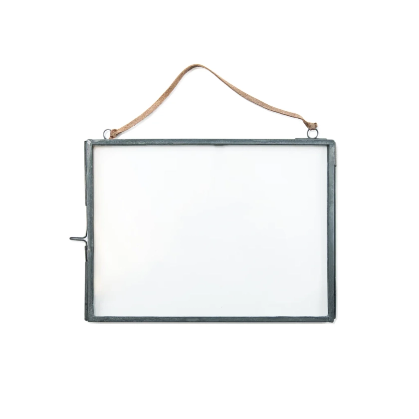 8"x6" Horizontal Hanging Picture Frame with Zinc Finish