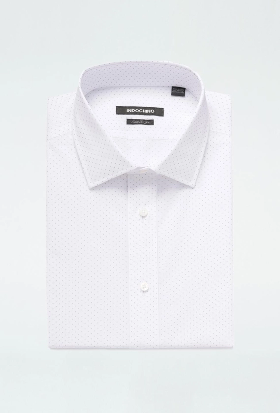 Men's Dress Shirts - Hayton Dot Gray Shirt | INDOCHINO