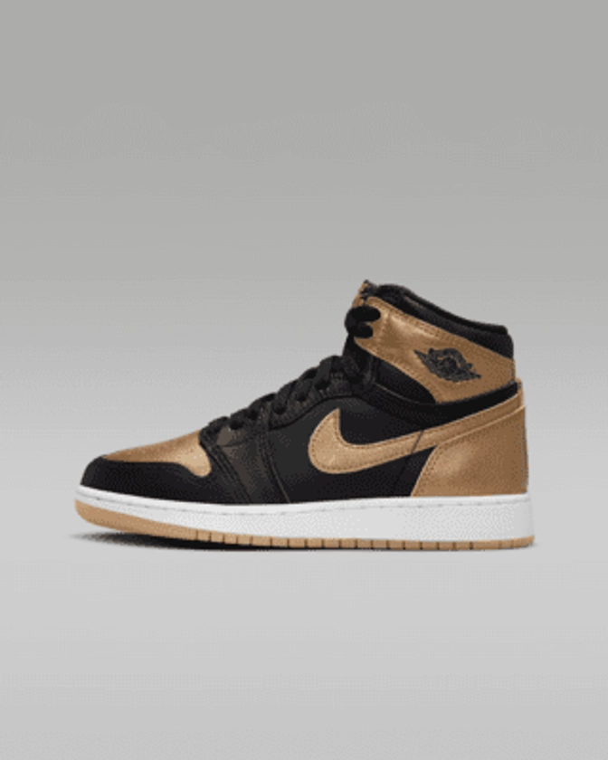 Air Jordan 1 High OG "Black and Gold" Big Kids' Shoes