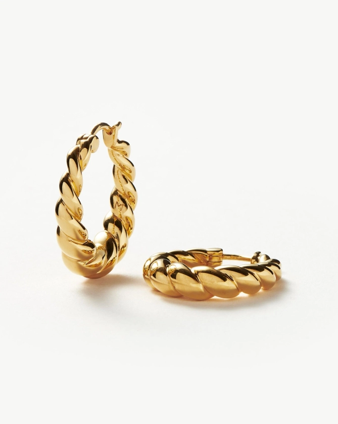 Twisted Tidal Medium Hoop Earrings | 18ct Gold Plated Earrings