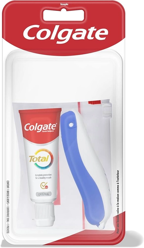 Colgate Total Original Kit Voyage, Incluant Mini Brosse à Dents Souple plus un Mini Dentifrice Colgate Total