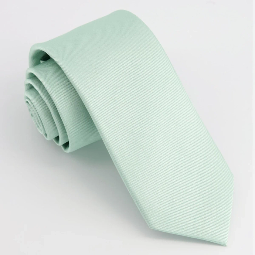 Grosgrain Solid Dusty Sage Tie | Silk Ties | Tie Bar