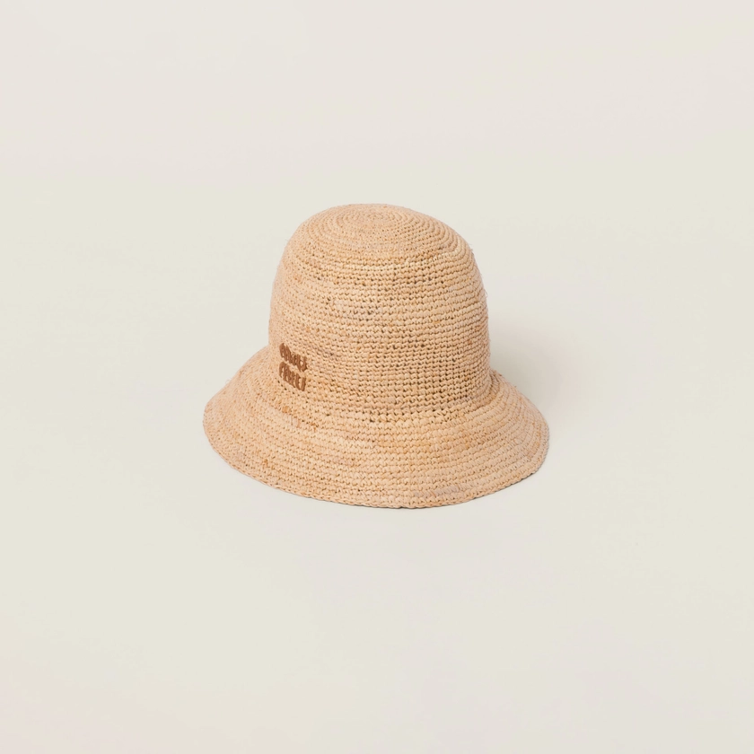 Woven fabric bucket hat