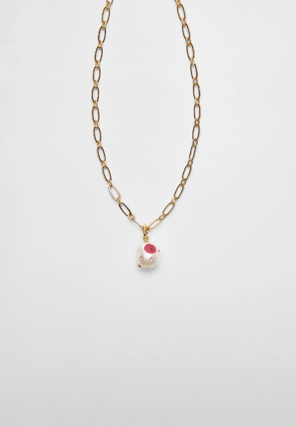 Collier perle et rose SAFSAFU - Bijoux femme | Stradivarius France