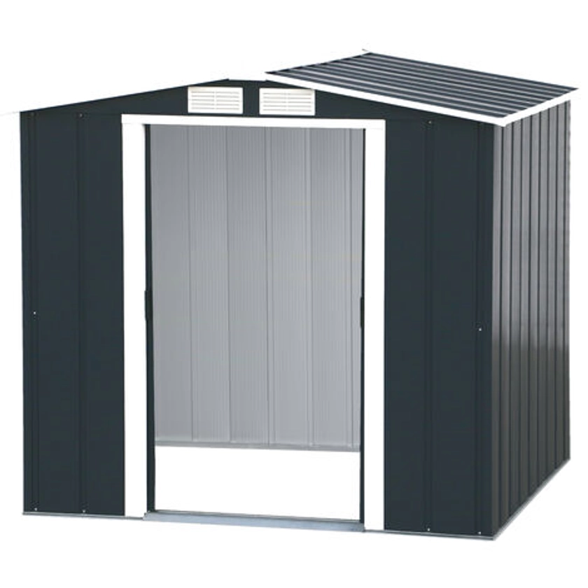 Duramax - caseta cobertizo jardín - RIVERTON 6x6  - Metal - color gris antracita