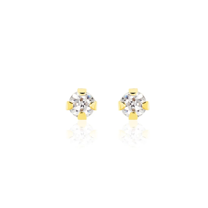 Boucles D'oreilles Puces Eddie Or Jaune Oxyde De Zirconium