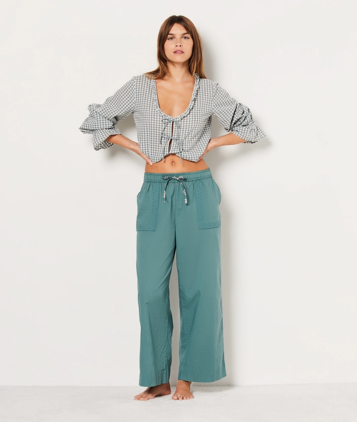 Pantalon de pyjama avec broderies 7/8ème COTON - ETAM