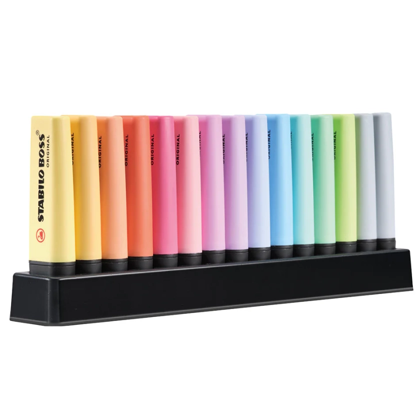 STABILO BOSS Pastel Highlighter Deskset of 15