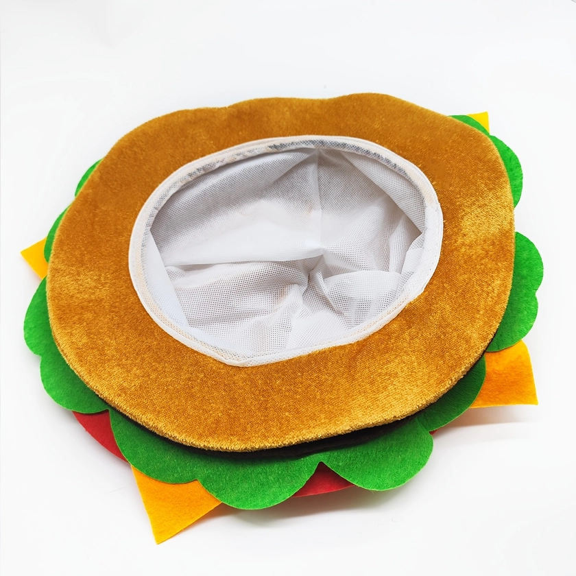 1pc Trendy Cute Funny Burger Hat, Cosplay Performance Stage Hat