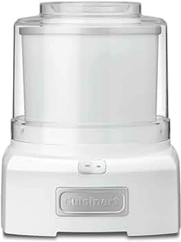 Cuisinart Ice Cream Maker Machine, 1.5 Quart Sorbet, Frozen Yogurt Maker, Double Insulated, White, ICE-21P1