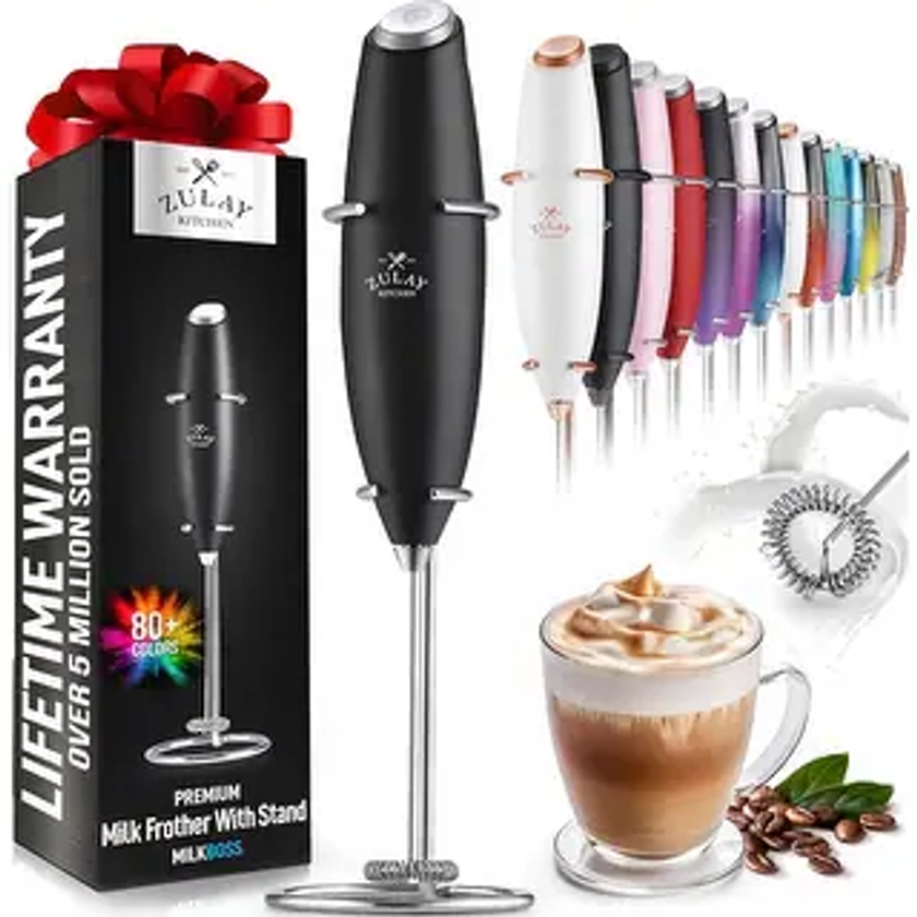 Zulay Kitchen Powerful Milk Frother Handheld Foam Maker for Lattes | Overstock.com Shopping - The Best Deals on Bowls & Colanders | 43556135