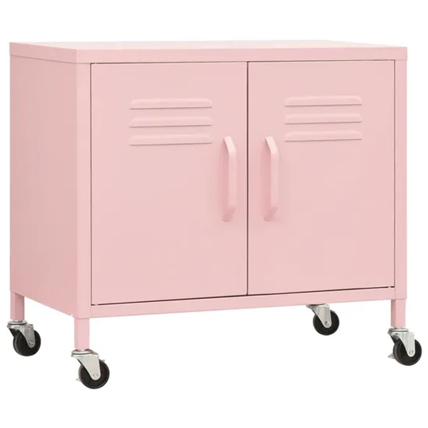 Shelves & Bookcases | Storage Cabinet Pink 60x35x56 cm Steel | Berkfield Home