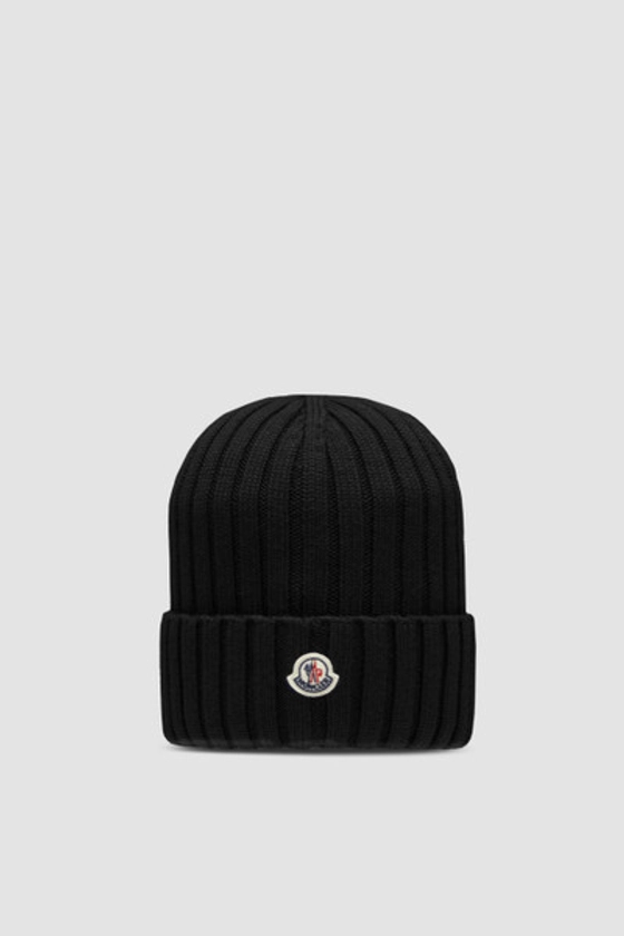 Black Wool Beanie - Hats & Beanies for Women | Moncler CA