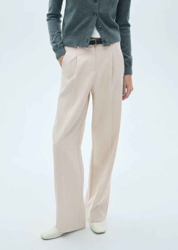 Pleated straight trousers - Woman | MANGO United Kingdom