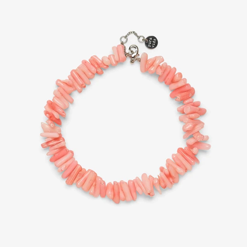 Pink Coral Chain Anklet - Pura Vida Bracelets