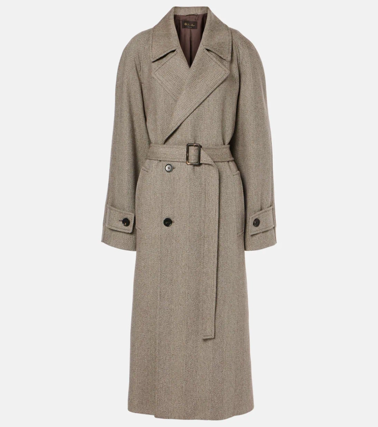 Foster herringbone virgin wool coat in brown - Loro Piana | Mytheresa