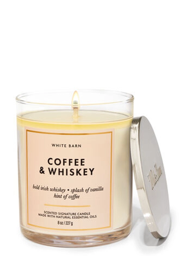 White Barn Coffee & Whiskey Signature Single Wick Candle