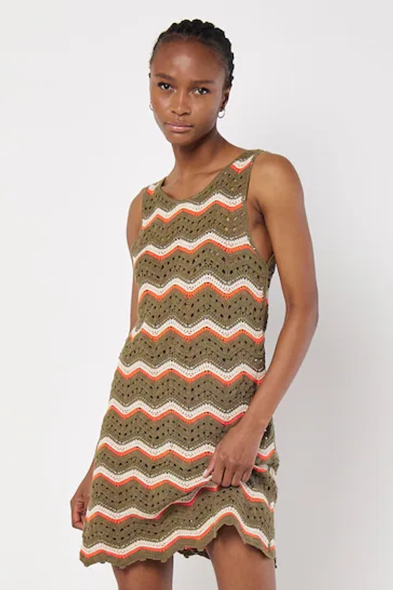 Buy Apricot Green Zig-Zag Crochet Shift Dress from the Next UK online shop