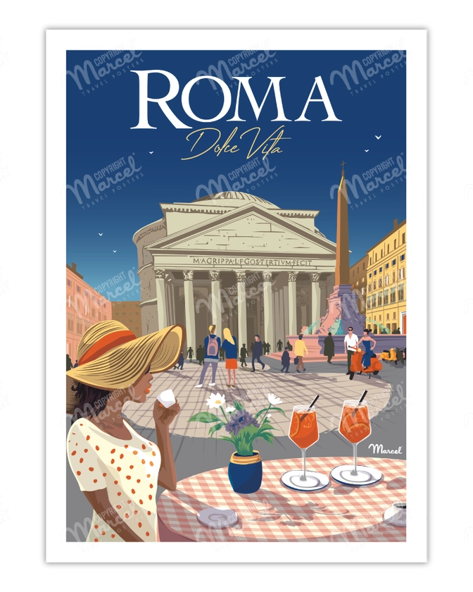 Affiche ROME "Dolce Vita" - Marcel Travel Posters Taille 30 x 40 cm