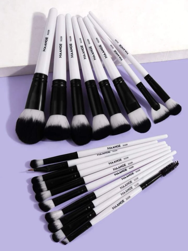 Set De 18 Cepillos De Maquillaje Profesional Maange, Herramientas De Maquillaje Con Fibra Suave Para Llevar Fácilmente, Cepillo Para Base, Cepillo Para Sombra De Ojos, Cepillo Para Difuminar, Cepillo Para Cejas, Set De Cepillos Para Viaje,pinceles de maquillaje brochas para maquillaje cepillo maquillaje pincel maquillaje pinceles para maquillaje brochas maquillaje pinceles maquillaje cepillo maquillaje