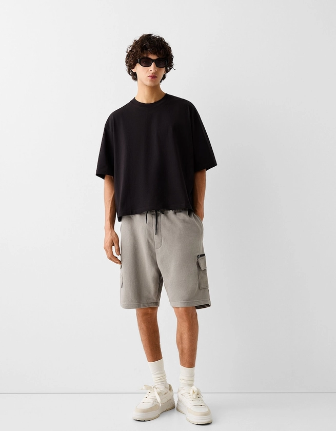 Plush cargo Bermuda shorts - Shorts - Men