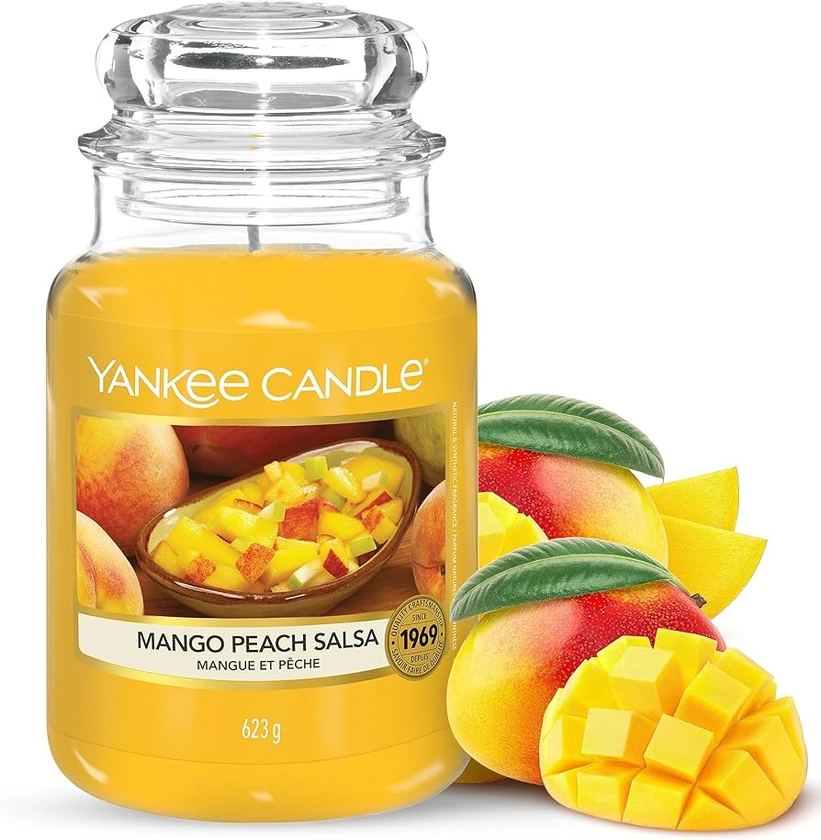 Yankee Candle Scented Candle, Mango Peach Salsa Large Jar Candle, Burn Time: Up to 150 Hours