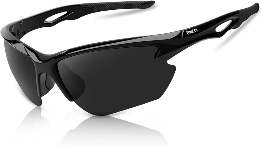 BONDDI Sunglasses Men - Polarized Sports Sun Glasses Ultra Light Unbreakable Frame Eyewear UV400 Protection for Man Women