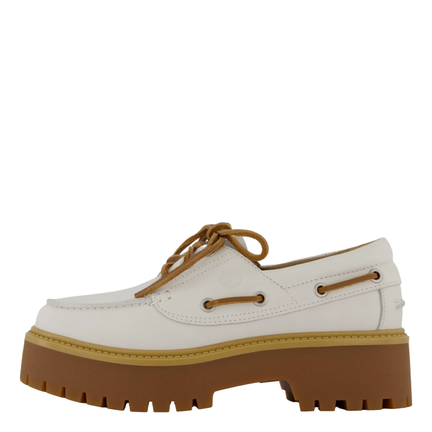 Stone Street Boat Shoe White Full Grain