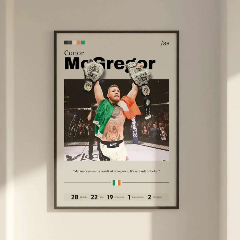 Affiche Conor McGregor, affiche UFC, art mural Legend MMA, art déco, impression McGregor, cadeau fan de Conor McGregor - Etsy France