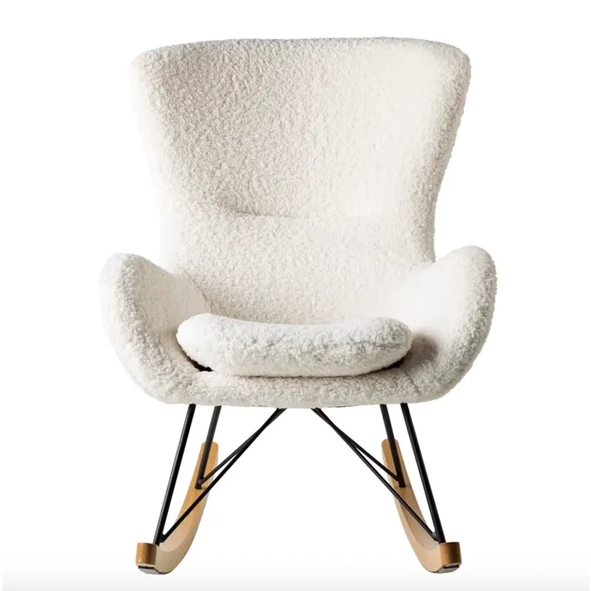 Fauteuil à Bascule en Tissu Peluche Wing