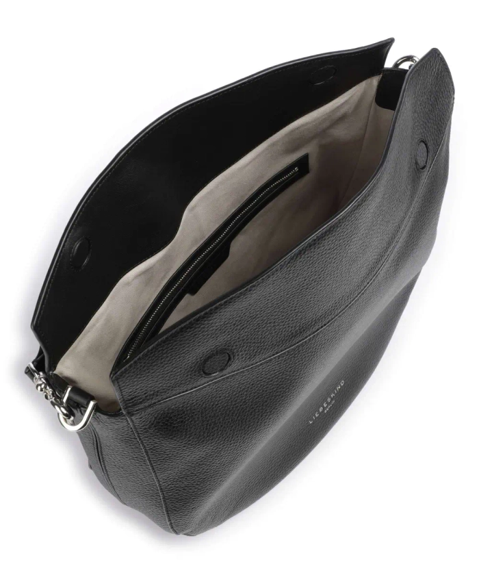 Alessa L Hobo bag grained cow leather black